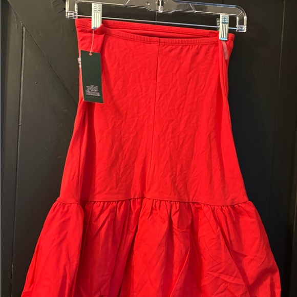 wild fable Strapless Red Tiered Dress - Picture 3 of 5